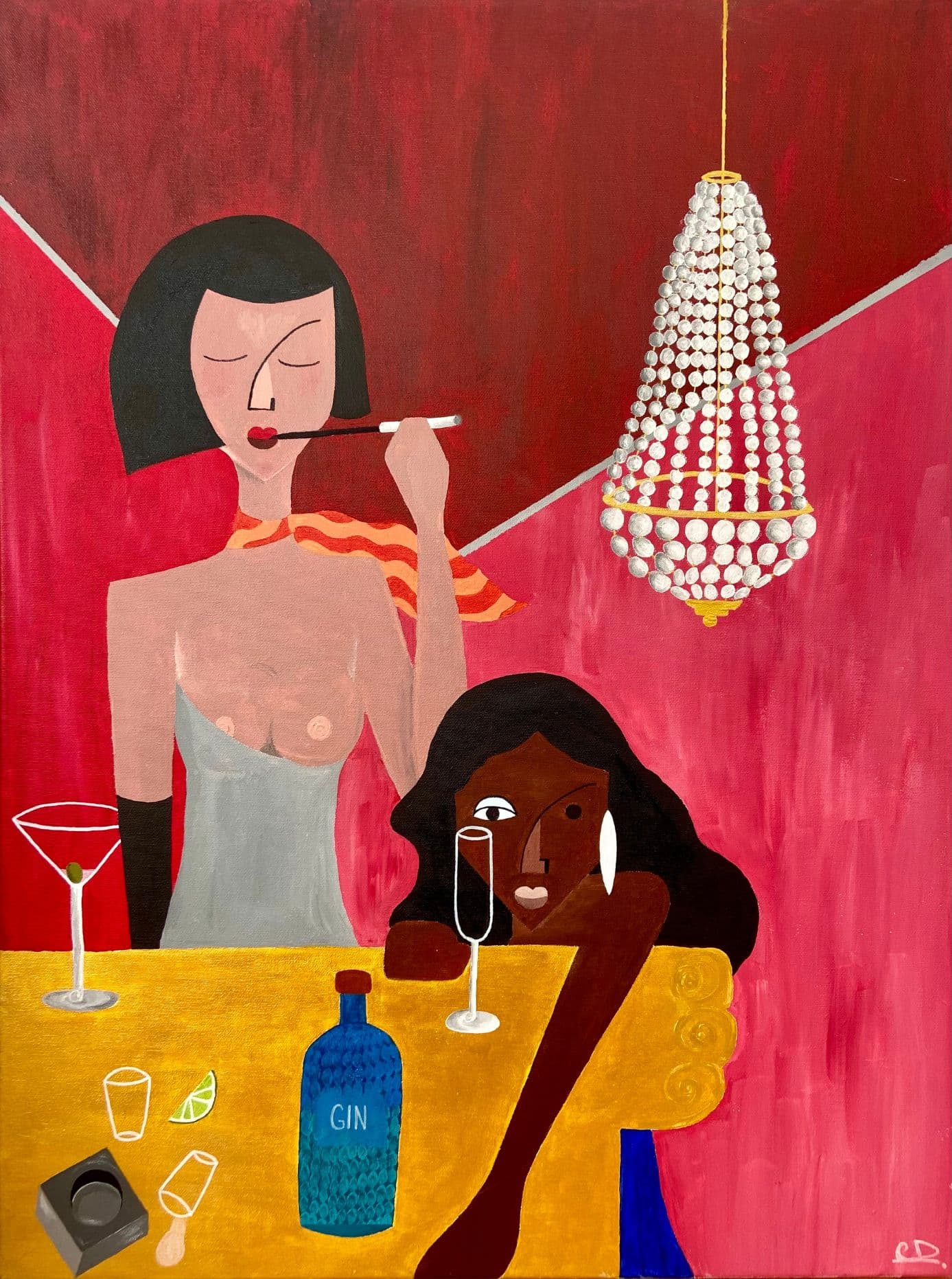 Painting titled 'After' by Clotilde Degommier