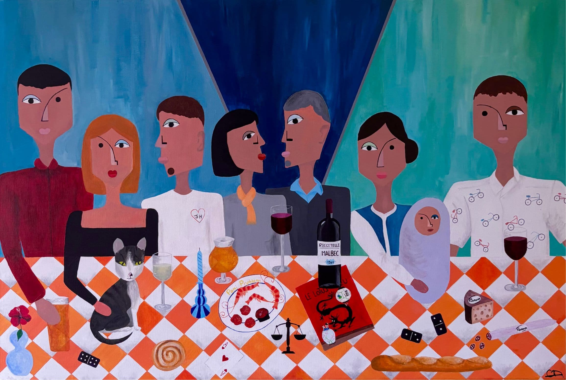Painting titled 'Family Portrait' by Clotilde Degommier